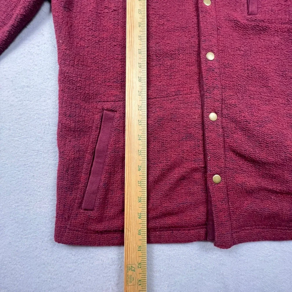 Carbon2Cobalt Shirt Jacket Mens XL Burgundy Snap Front Knit Waffle Yoke Outdoor